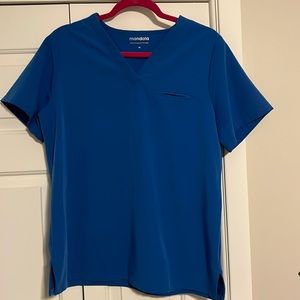 Mandala one pocket royal blue scrub top